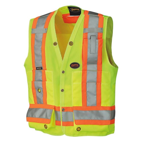 "Pioneer High Visibility Surveyor Safety Vest, Size L" - Picture 1 of 9
